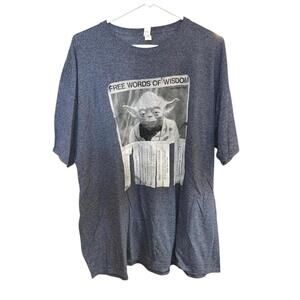Jeezees Star Wars Yoda Free Words of Wisdom Graphic Tee Blue 2XL